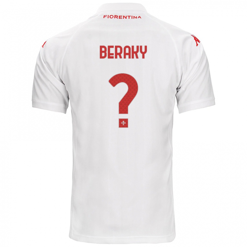 Férfi Mussie Beraky #0 Fehér Idegenbeli Jersey 2024/25 Mez Póló Ing