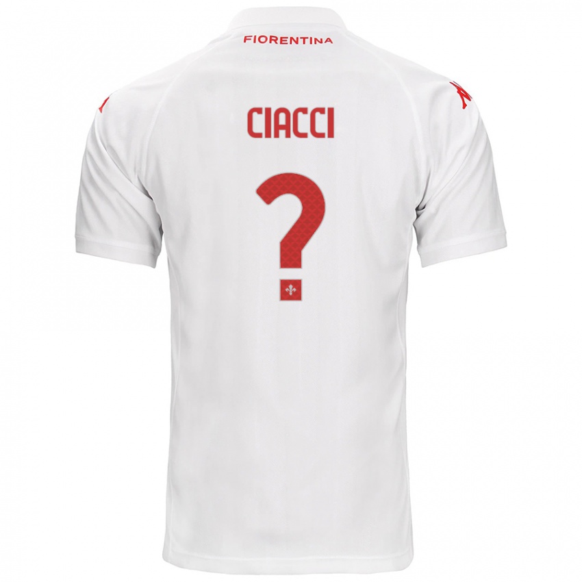 Férfi Niccolò Ciacci #0 Fehér Idegenbeli Jersey 2024/25 Mez Póló Ing