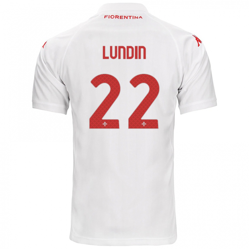 Férfi Karin Lundin #22 Fehér Idegenbeli Jersey 2024/25 Mez Póló Ing