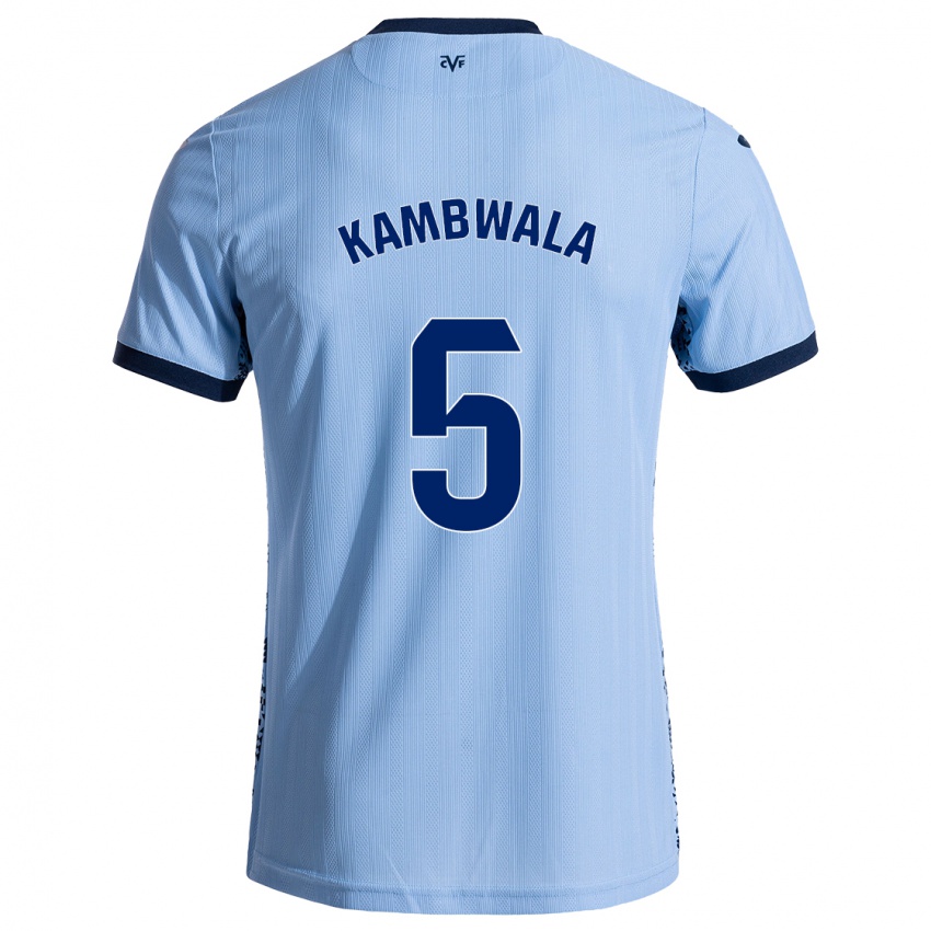 Férfi Willy Kambwala #5 Ég Kék Idegenbeli Jersey 2024/25 Mez Póló Ing