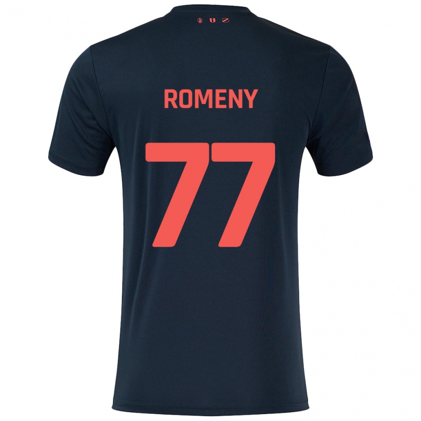 Férfi Ole Romeny #77 Fekete Piros Idegenbeli Jersey 2024/25 Mez Póló Ing