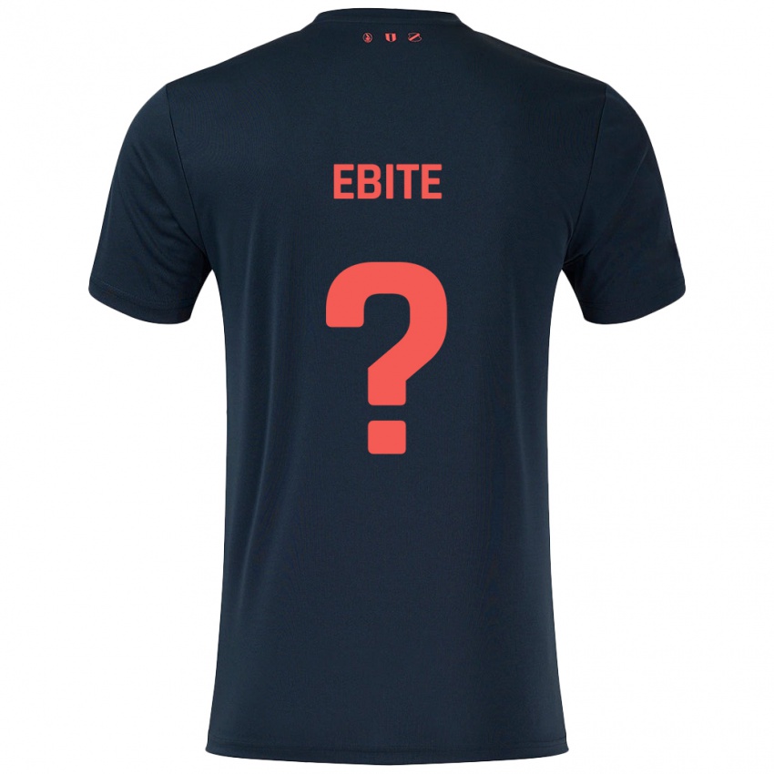 Férfi Shedrach Ebite #0 Fekete Piros Idegenbeli Jersey 2024/25 Mez Póló Ing