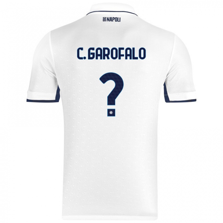 Férfi Christian Garofalo #0 Fehér Royal Blue Idegenbeli Jersey 2024/25 Mez Póló Ing