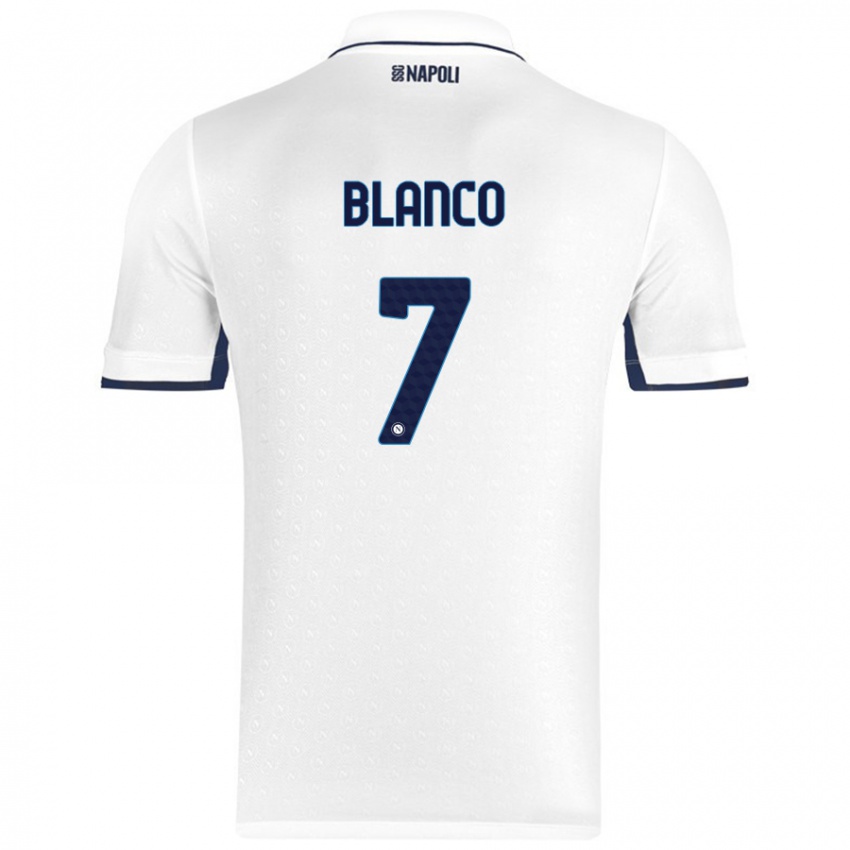 Férfi Gimena Blanco #7 Fehér Royal Blue Idegenbeli Jersey 2024/25 Mez Póló Ing