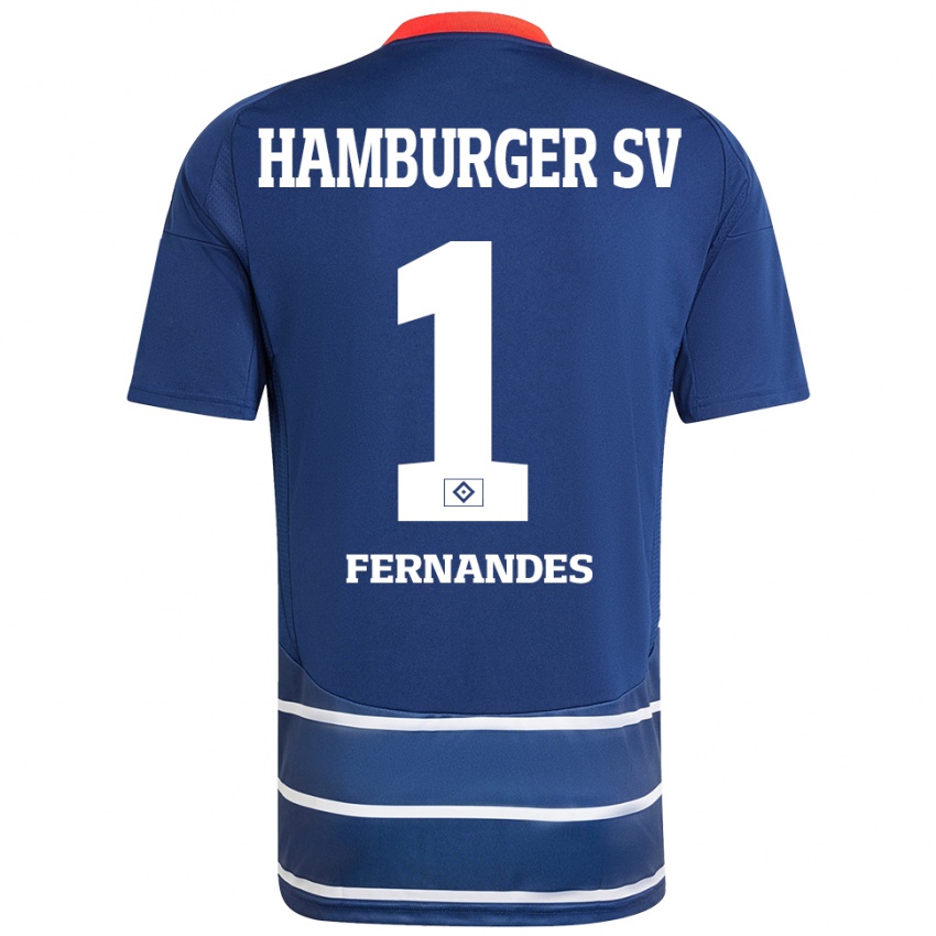 Férfi Daniel Heuer Fernandes #1 Sötétkék Idegenbeli Jersey 2024/25 Mez Póló Ing