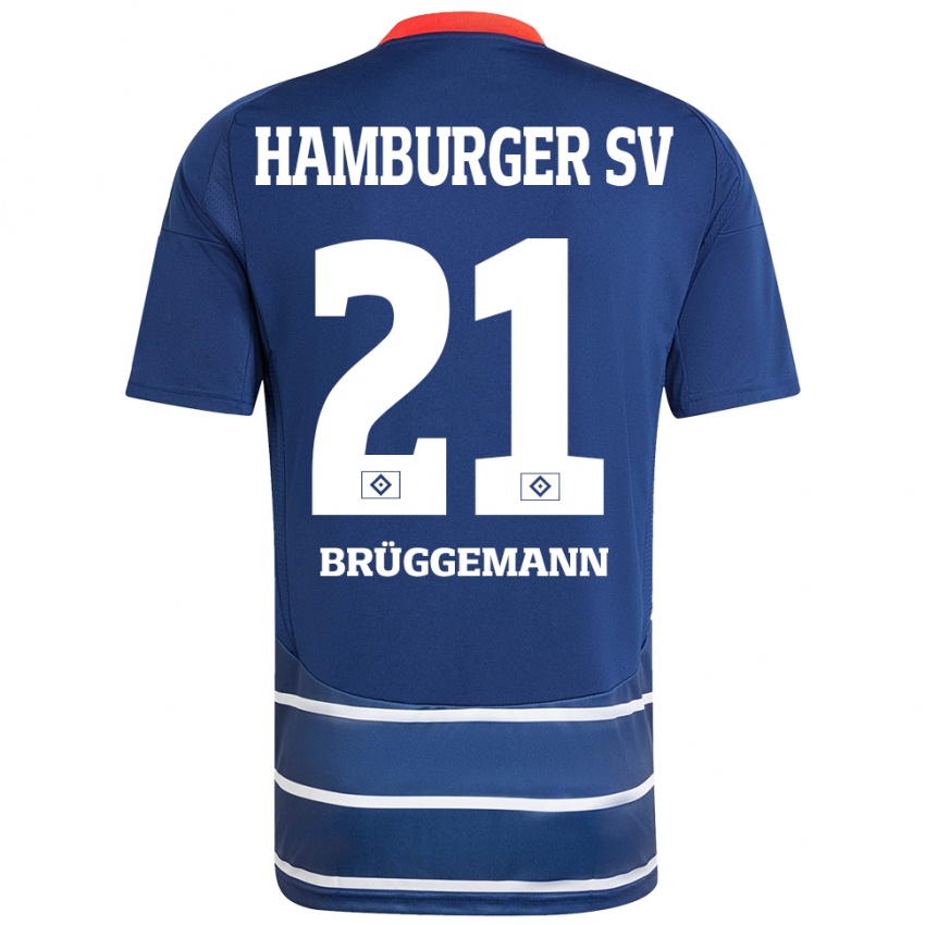 Férfi William Brüggemann #21 Sötétkék Idegenbeli Jersey 2024/25 Mez Póló Ing