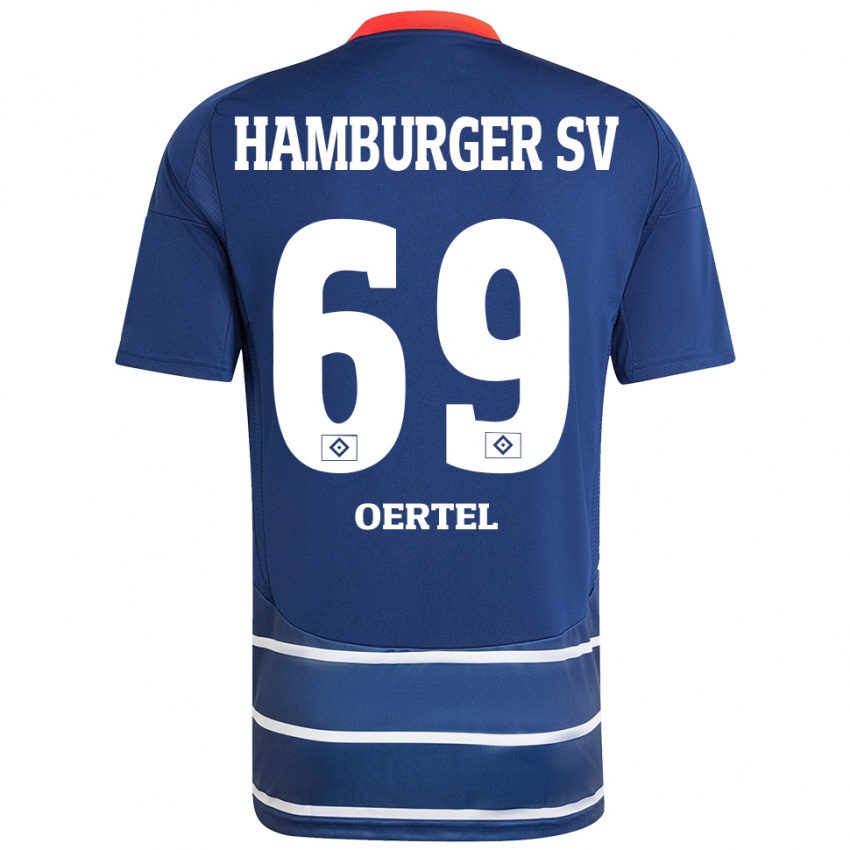 Férfi Jan Oertel #69 Sötétkék Idegenbeli Jersey 2024/25 Mez Póló Ing