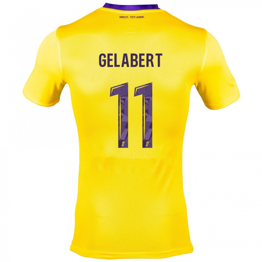 Férfi César Gelabert #11 Sárga Lila Idegenbeli Jersey 2024/25 Mez Póló Ing