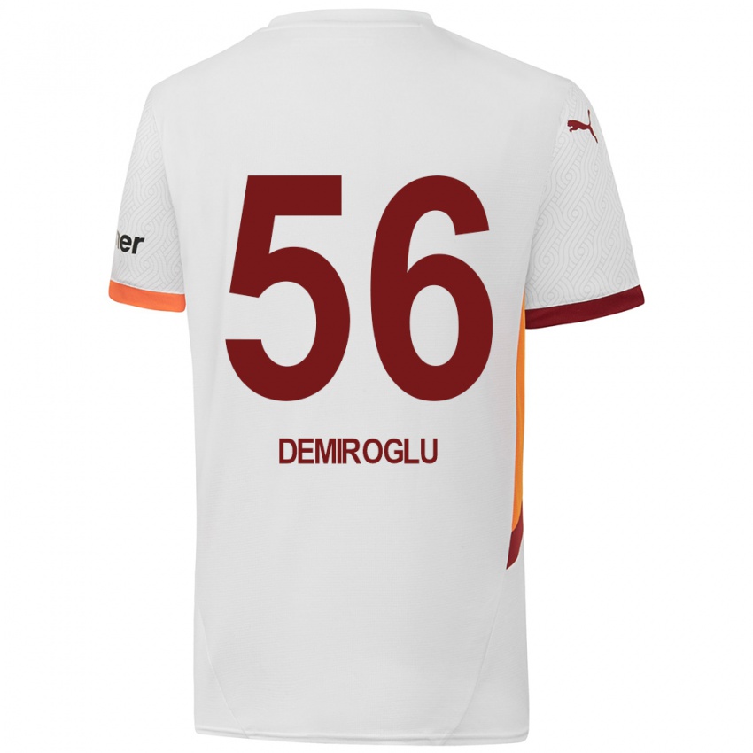 Férfi Baran Demiroğlu #56 Fehér Sárga Piros Idegenbeli Jersey 2024/25 Mez Póló Ing