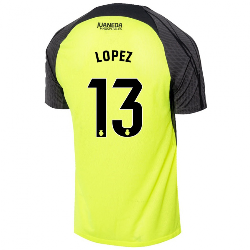 Férfi Iván López #13 Fluoreszkáló Zöld Fekete Idegenbeli Jersey 2024/25 Mez Póló Ing