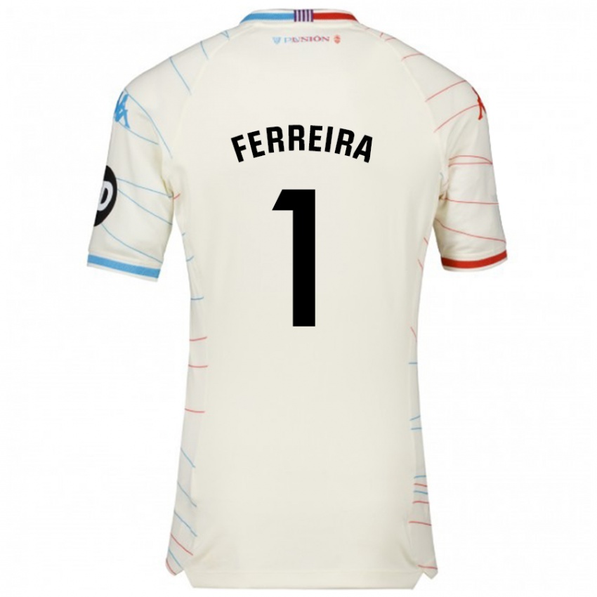 Férfi Andre Ferreira #1 Fehér Piros Kék Idegenbeli Jersey 2024/25 Mez Póló Ing