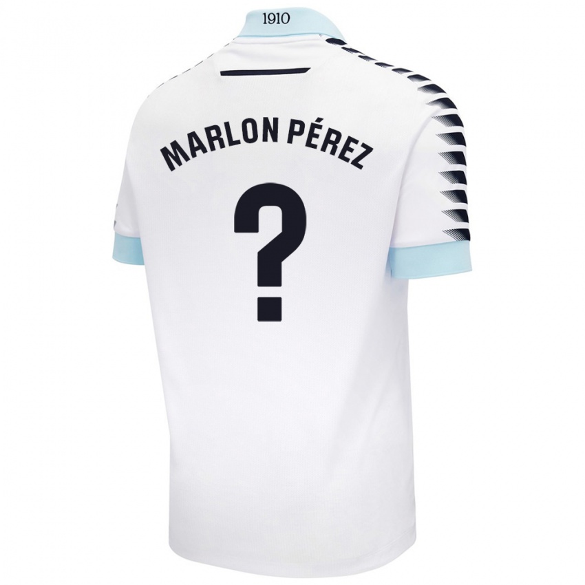 Férfi Marlon Pérez #0 Fehér Kék Idegenbeli Jersey 2024/25 Mez Póló Ing