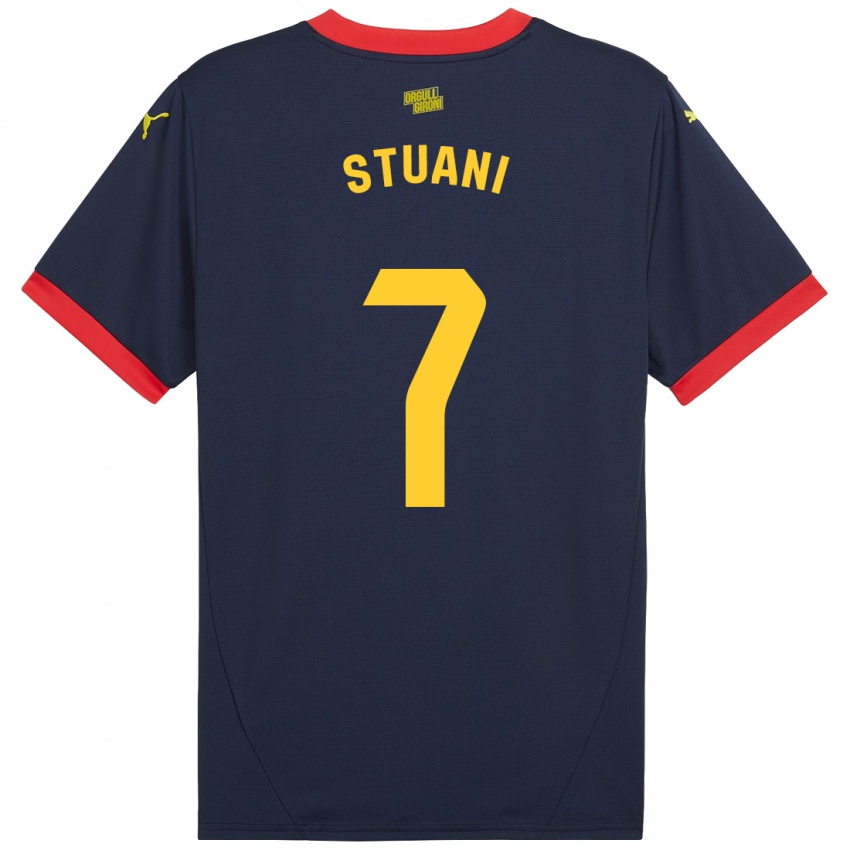 Férfi Cristhian Stuani #7 Sötétvörös Idegenbeli Jersey 2024/25 Mez Póló Ing