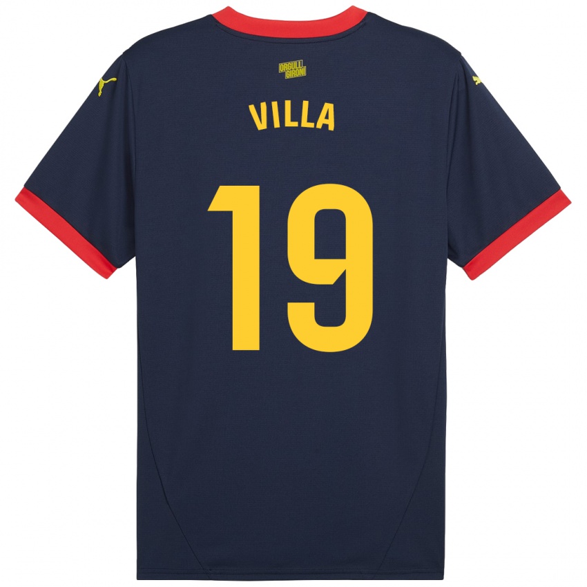 Férfi Toni Villa #19 Sötétvörös Idegenbeli Jersey 2024/25 Mez Póló Ing