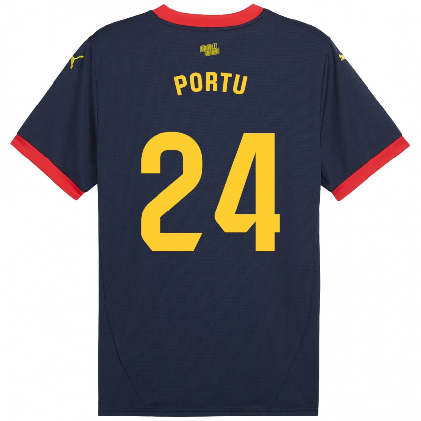 Férfi Portu #24 Sötétvörös Idegenbeli Jersey 2024/25 Mez Póló Ing