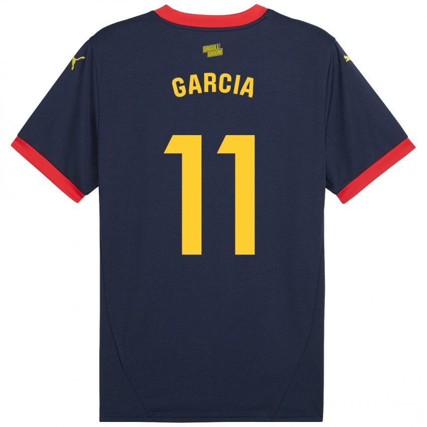 Férfi Jastin García #11 Sötétvörös Idegenbeli Jersey 2024/25 Mez Póló Ing