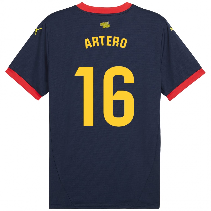 Férfi Ricard Artero #16 Sötétvörös Idegenbeli Jersey 2024/25 Mez Póló Ing