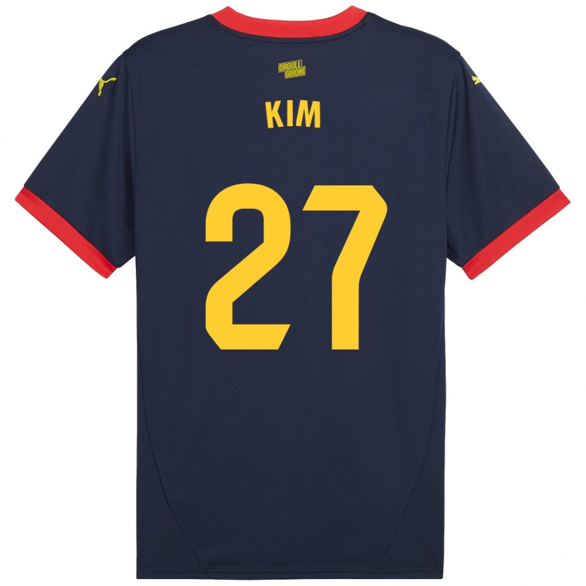 Férfi Min-Su Kim #27 Sötétvörös Idegenbeli Jersey 2024/25 Mez Póló Ing