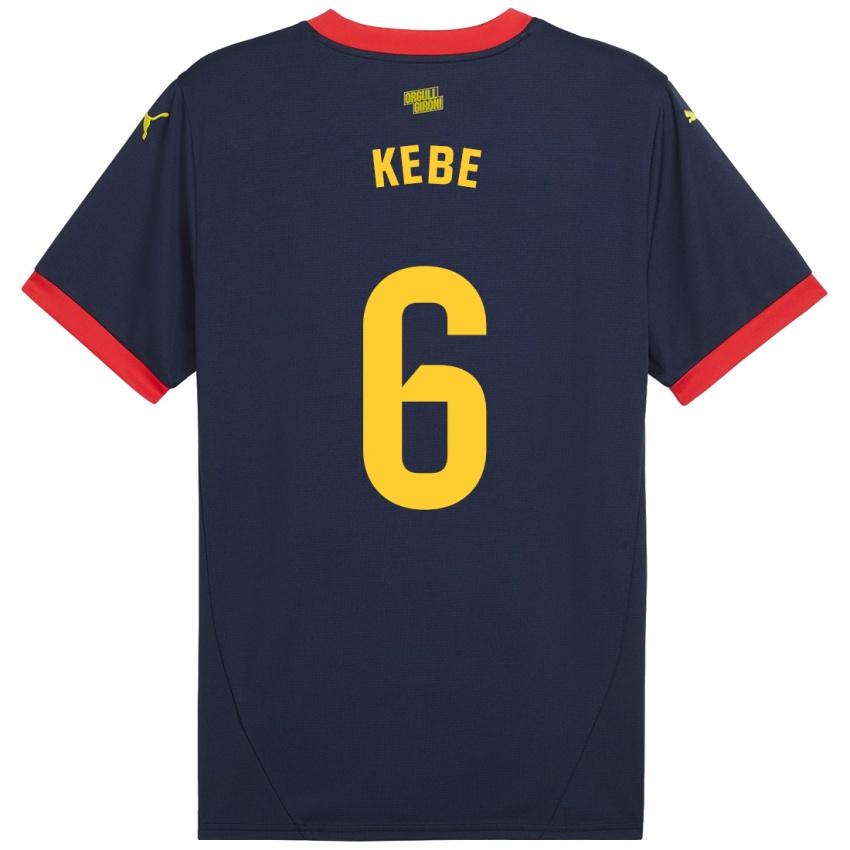 Férfi Ibrahima Kébé #6 Sötétvörös Idegenbeli Jersey 2024/25 Mez Póló Ing