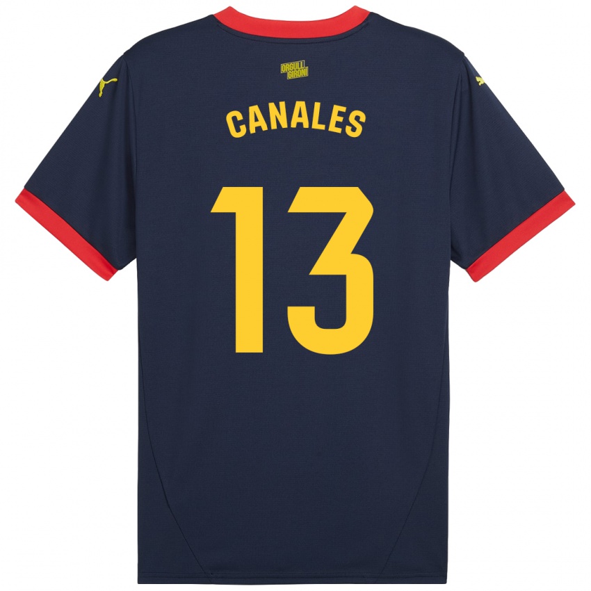 Férfi Juanvi Canales #13 Sötétvörös Idegenbeli Jersey 2024/25 Mez Póló Ing