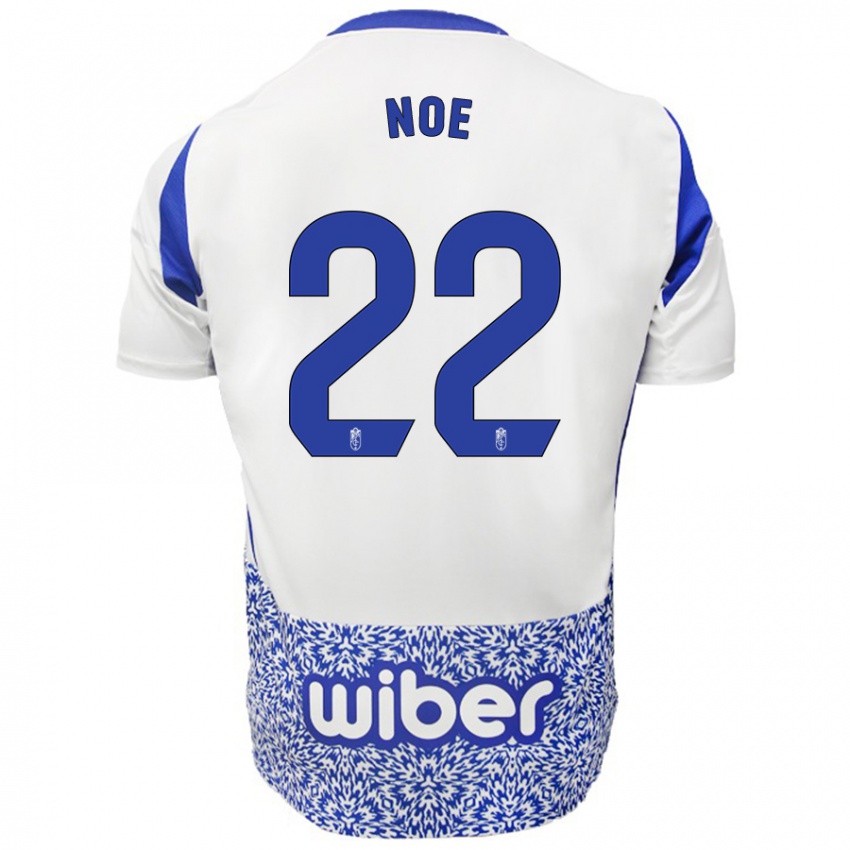 Férfi Noe #22 Fehér Kék Idegenbeli Jersey 2024/25 Mez Póló Ing