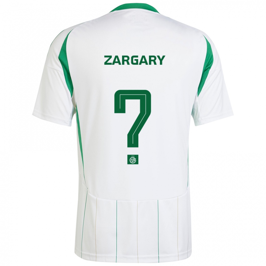 Férfi Aviel Zargary #0 Fehér Zöld Idegenbeli Jersey 2024/25 Mez Póló Ing