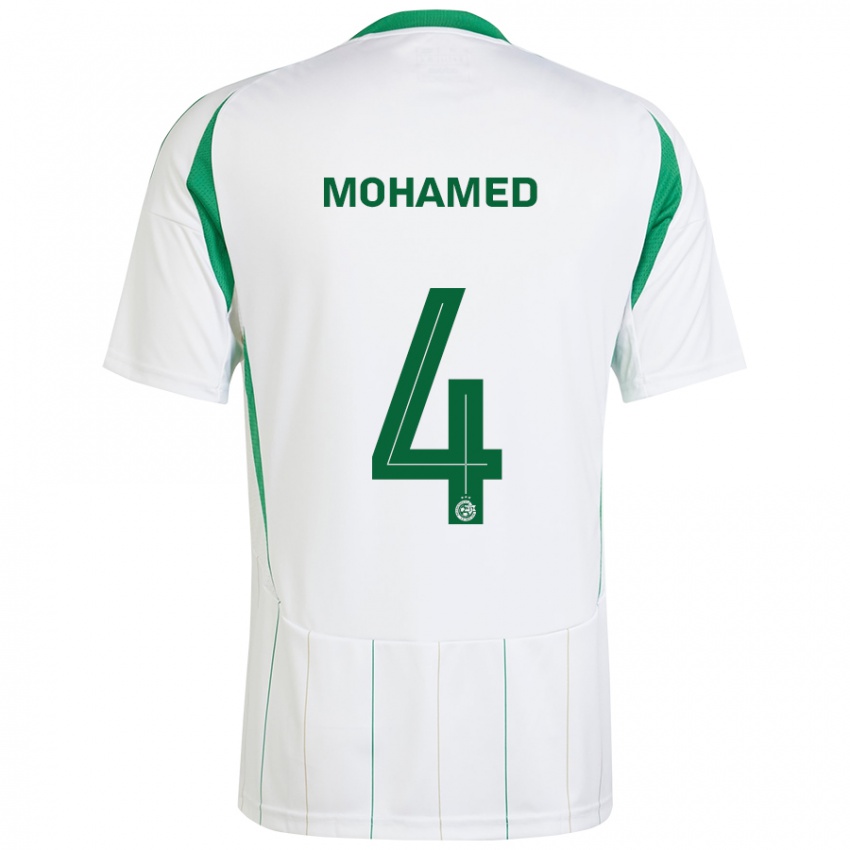 Férfi Ali Mohamed #4 Fehér Zöld Idegenbeli Jersey 2024/25 Mez Póló Ing