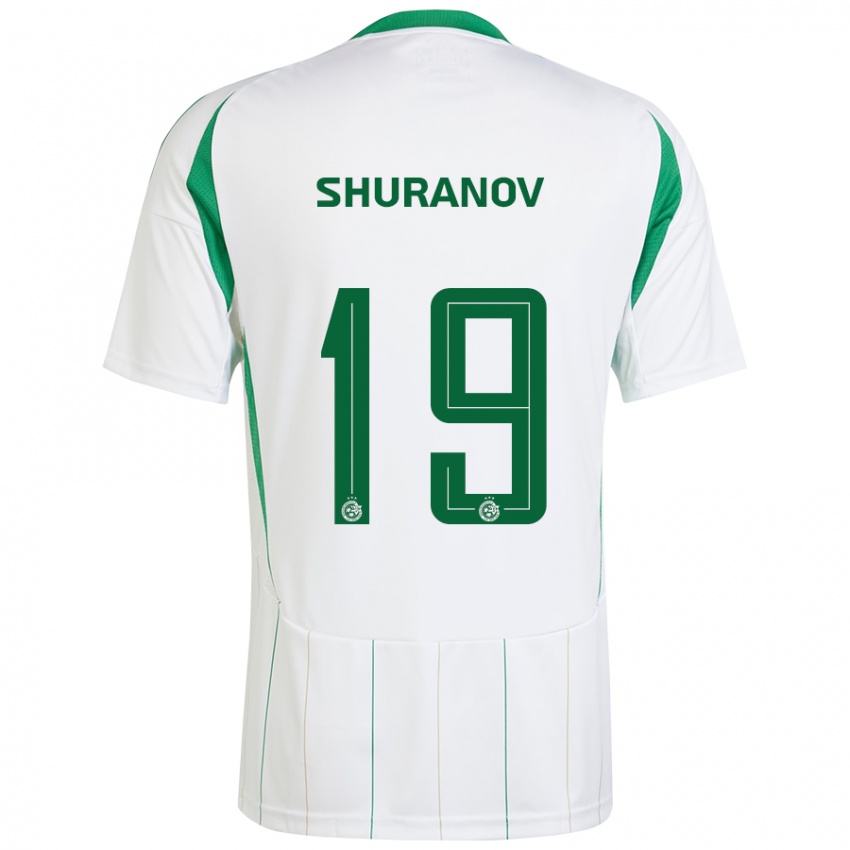 Férfi Erik Shuranov #19 Fehér Zöld Idegenbeli Jersey 2024/25 Mez Póló Ing