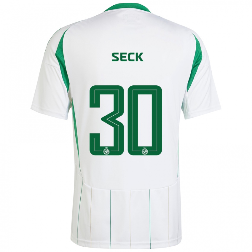 Férfi Abdoulaye Seck #30 Fehér Zöld Idegenbeli Jersey 2024/25 Mez Póló Ing