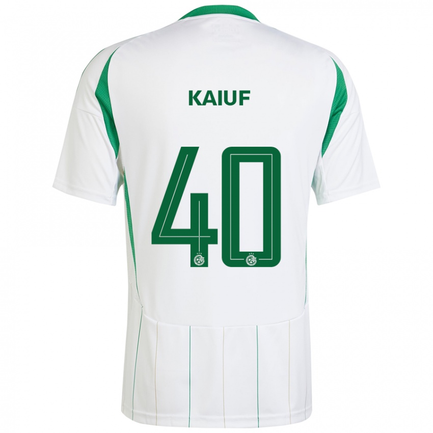 Férfi Sharif Kaiuf #40 Fehér Zöld Idegenbeli Jersey 2024/25 Mez Póló Ing