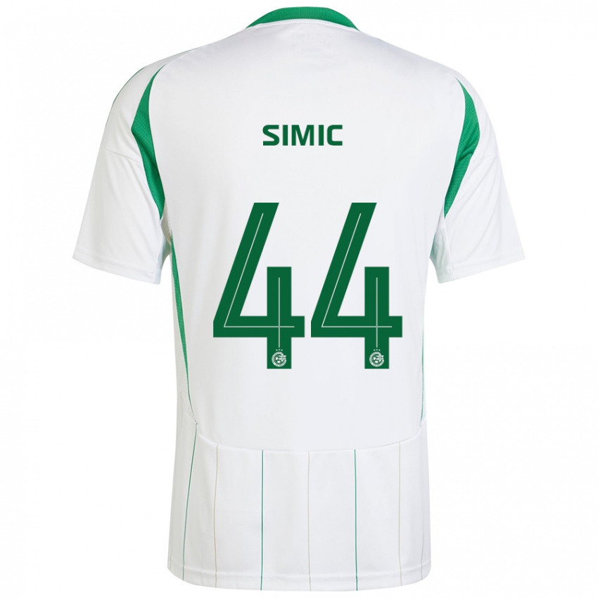 Férfi Lorenco Simic #44 Fehér Zöld Idegenbeli Jersey 2024/25 Mez Póló Ing