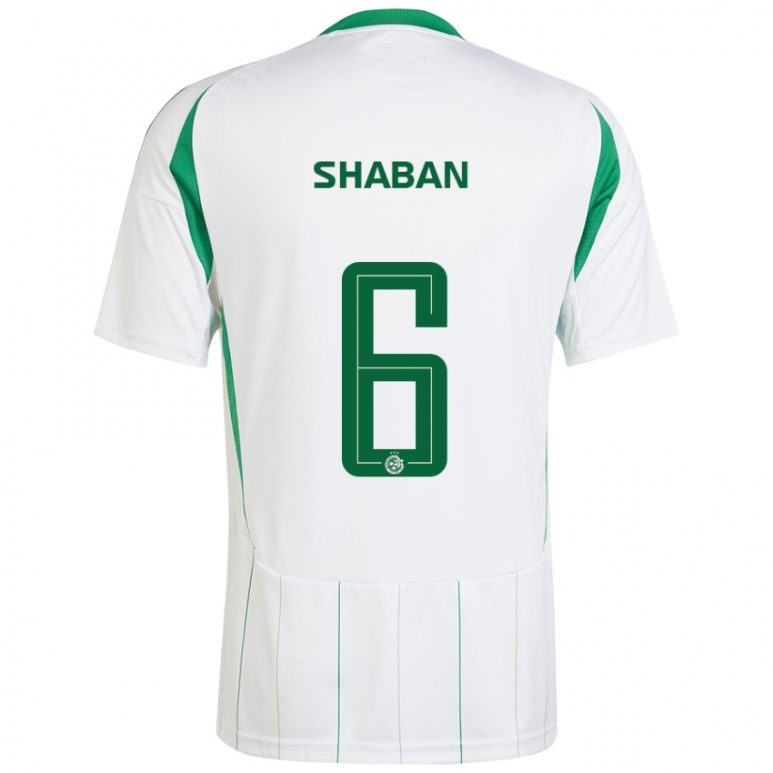 Férfi Loay Shaban #6 Fehér Zöld Idegenbeli Jersey 2024/25 Mez Póló Ing