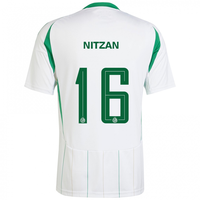 Férfi Itamar Nitzan #16 Fehér Zöld Idegenbeli Jersey 2024/25 Mez Póló Ing