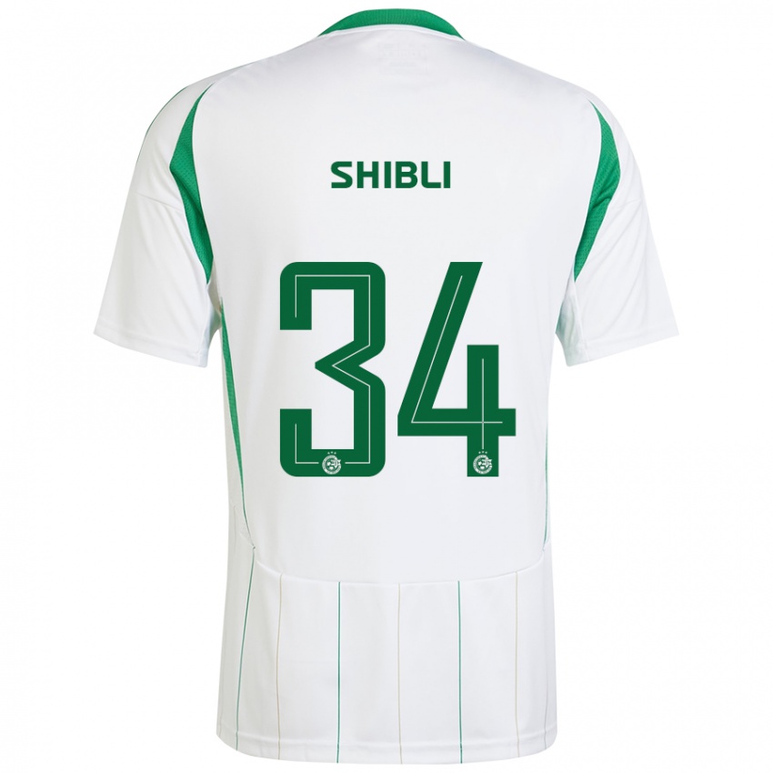 Férfi Hamza Shibli #34 Fehér Zöld Idegenbeli Jersey 2024/25 Mez Póló Ing