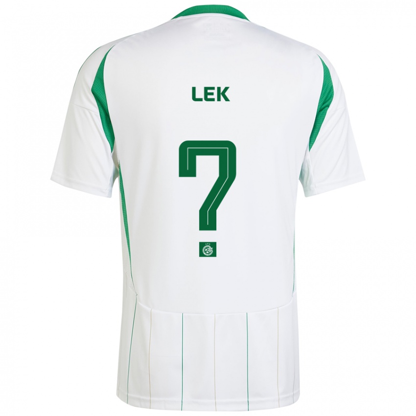 Férfi Einan Lek #0 Fehér Zöld Idegenbeli Jersey 2024/25 Mez Póló Ing