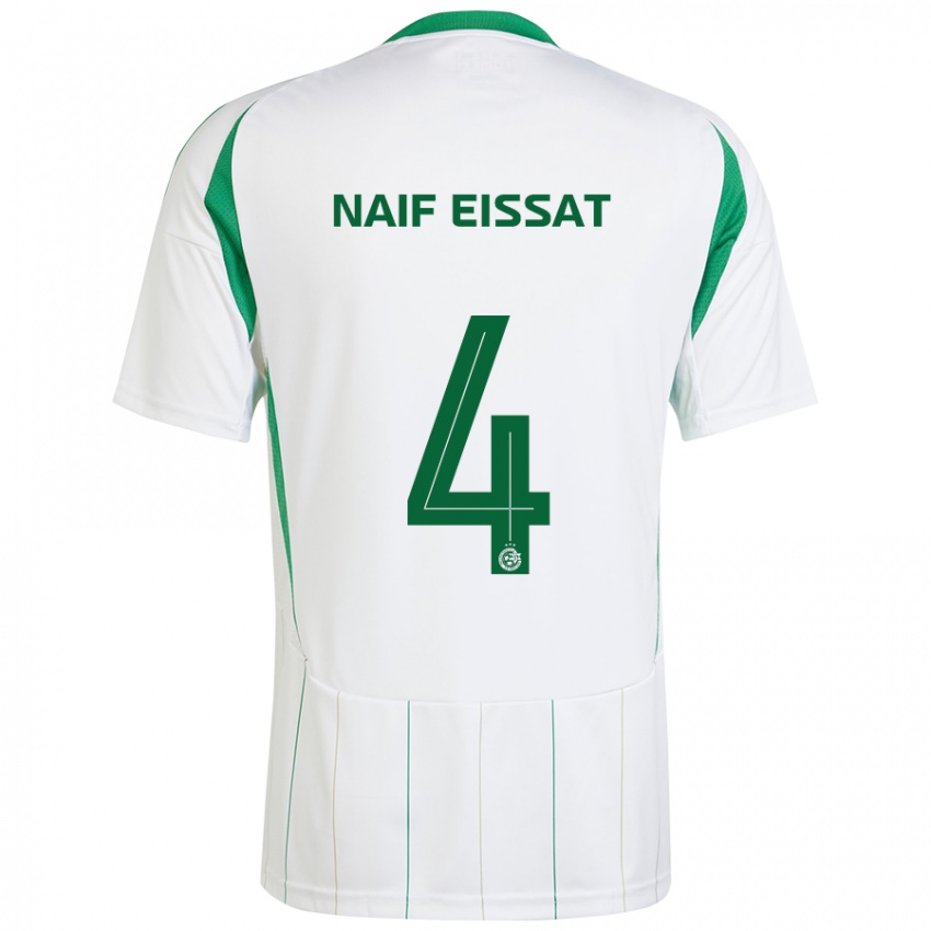 Férfi Lisav Naif Eissat #4 Fehér Zöld Idegenbeli Jersey 2024/25 Mez Póló Ing