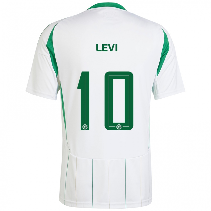 Férfi Yarin Levi #10 Fehér Zöld Idegenbeli Jersey 2024/25 Mez Póló Ing