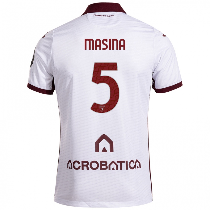 Férfi Adam Masina #5 Fehér Barna Idegenbeli Jersey 2024/25 Mez Póló Ing