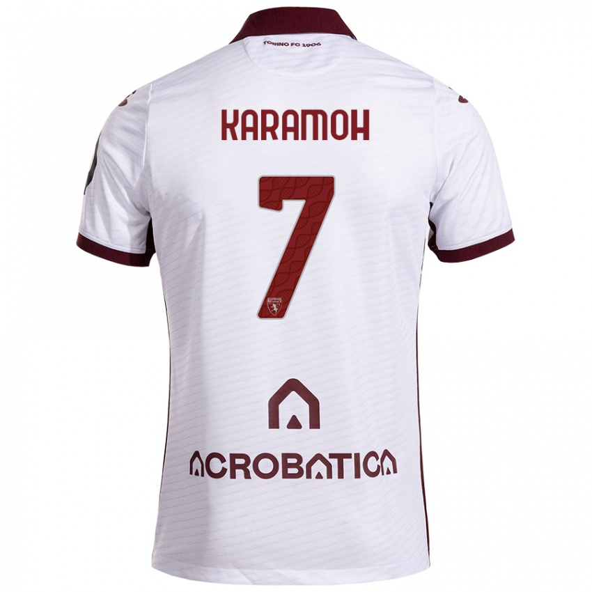 Férfi Yann Karamoh #7 Fehér Barna Idegenbeli Jersey 2024/25 Mez Póló Ing