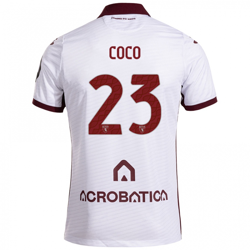 Férfi Saúl Coco #23 Fehér Barna Idegenbeli Jersey 2024/25 Mez Póló Ing