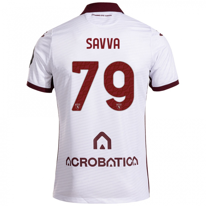 Férfi Zanos Savva #79 Fehér Barna Idegenbeli Jersey 2024/25 Mez Póló Ing