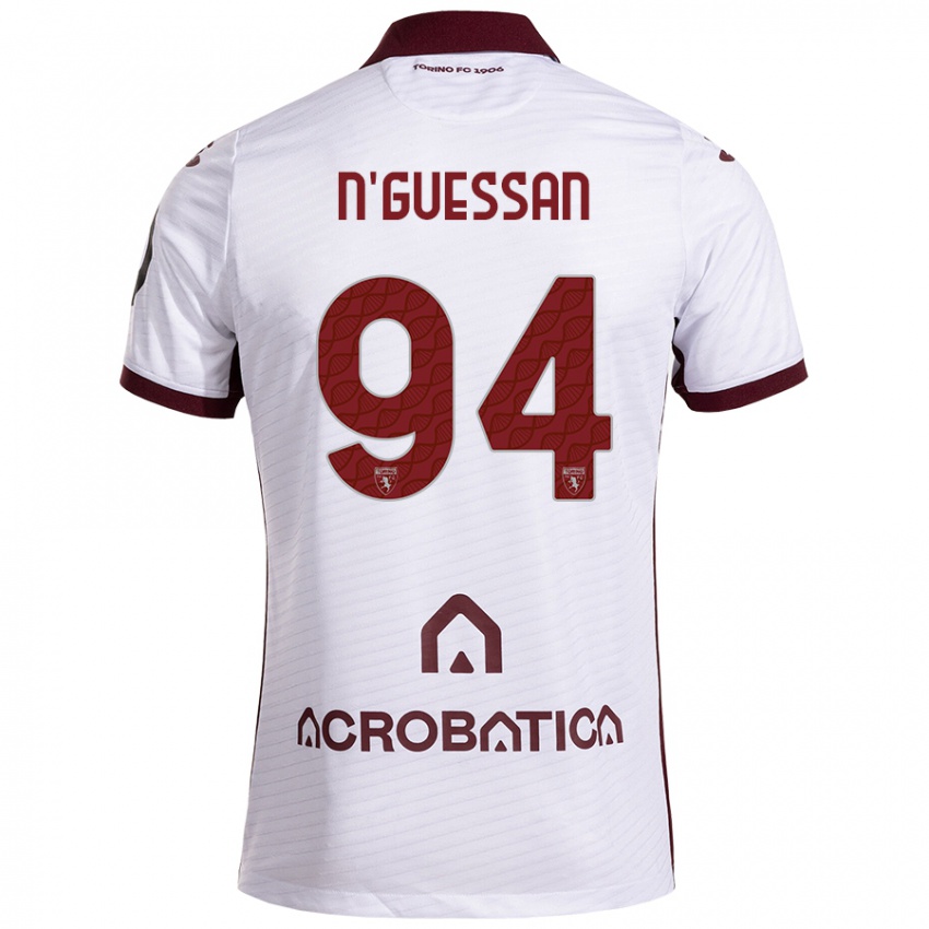 Férfi Ange Caumenan N'guessan #94 Fehér Barna Idegenbeli Jersey 2024/25 Mez Póló Ing