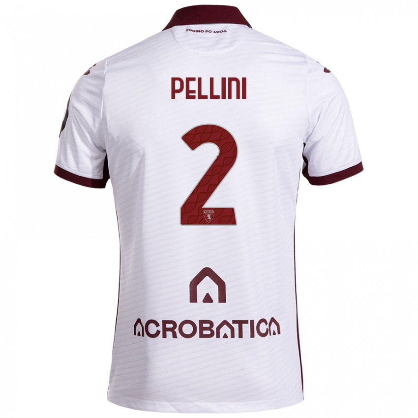 Férfi Mattia Pellini #2 Fehér Barna Idegenbeli Jersey 2024/25 Mez Póló Ing