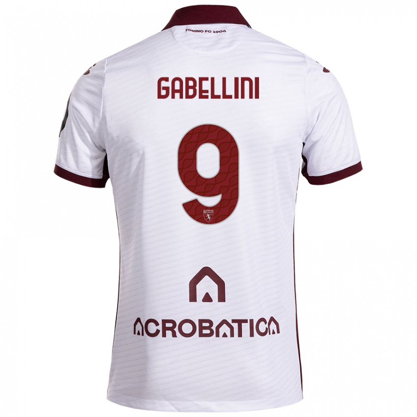 Férfi Tommaso Gabellini #9 Fehér Barna Idegenbeli Jersey 2024/25 Mez Póló Ing