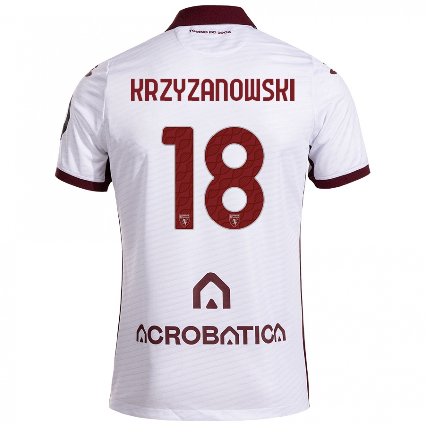 Férfi Jakub Krzyzanowski #18 Fehér Barna Idegenbeli Jersey 2024/25 Mez Póló Ing