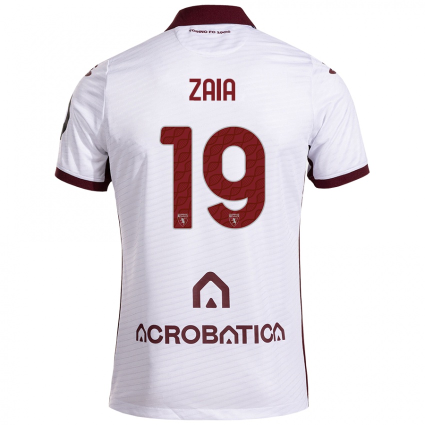 Férfi Edoardo Zaia #19 Fehér Barna Idegenbeli Jersey 2024/25 Mez Póló Ing