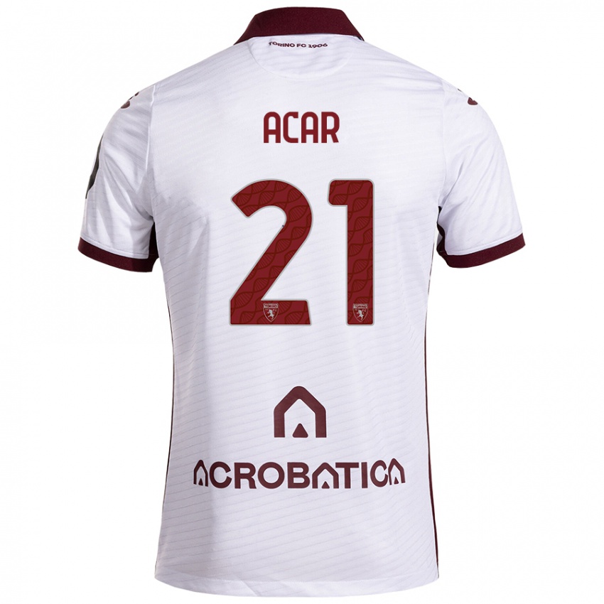 Férfi Emirhan Acar #21 Fehér Barna Idegenbeli Jersey 2024/25 Mez Póló Ing