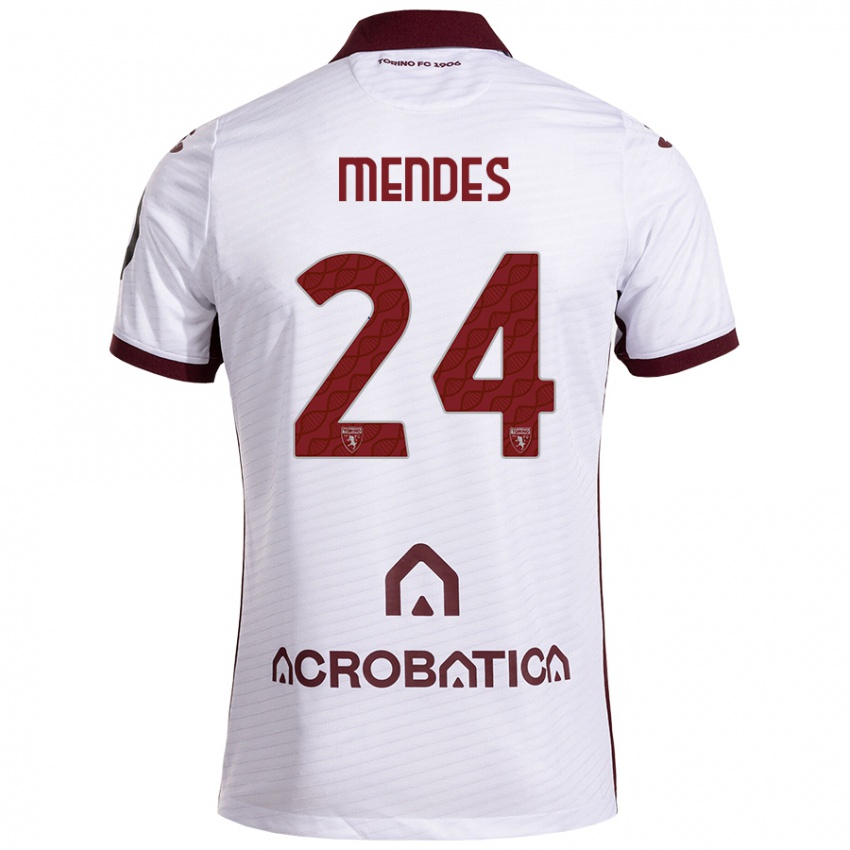 Férfi Rodrigo Mendes #24 Fehér Barna Idegenbeli Jersey 2024/25 Mez Póló Ing