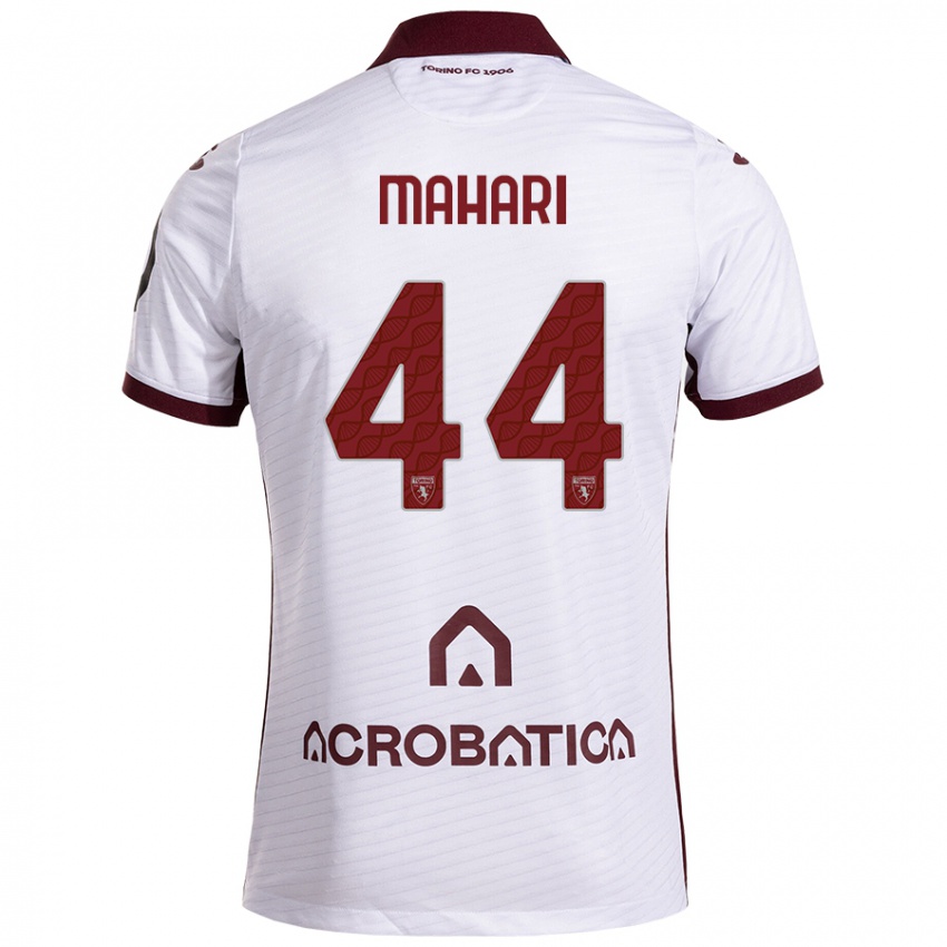 Férfi Efdon Mahari #44 Fehér Barna Idegenbeli Jersey 2024/25 Mez Póló Ing