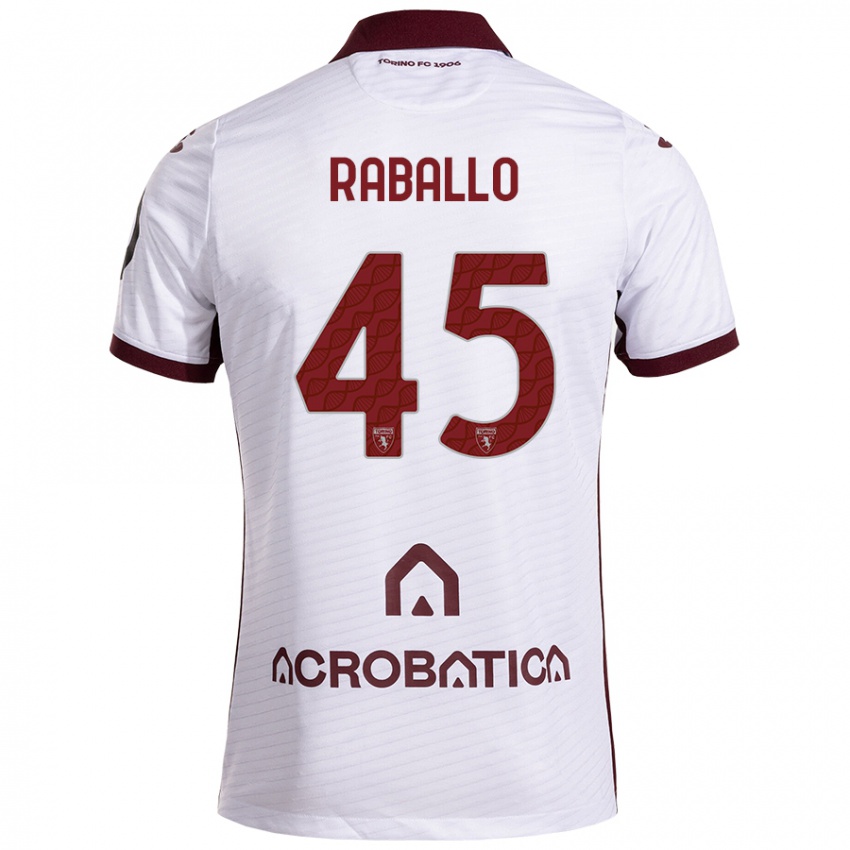 Férfi Alessio Raballo #45 Fehér Barna Idegenbeli Jersey 2024/25 Mez Póló Ing